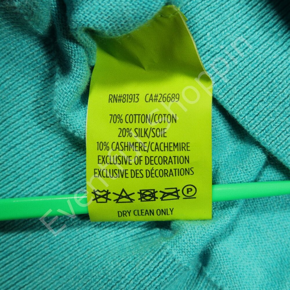 Robert Graham Pullover Mens Large Seafoam Green Cotton Silk Cashmere Sweater Zip - Picture 4 of 7